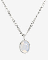 Oval Pendant Necklace Silver