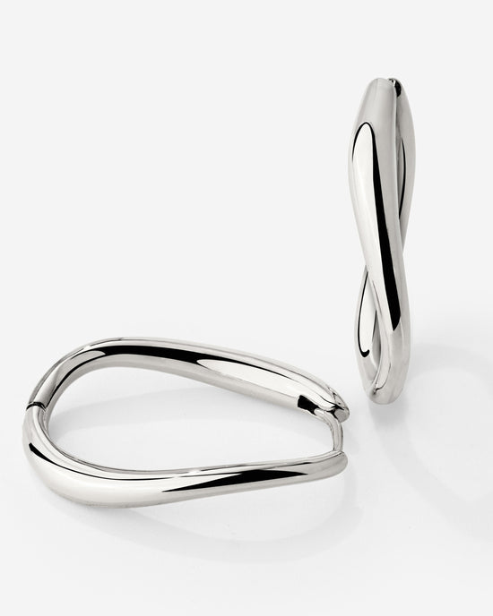 Timeless Oval Hoops Silver