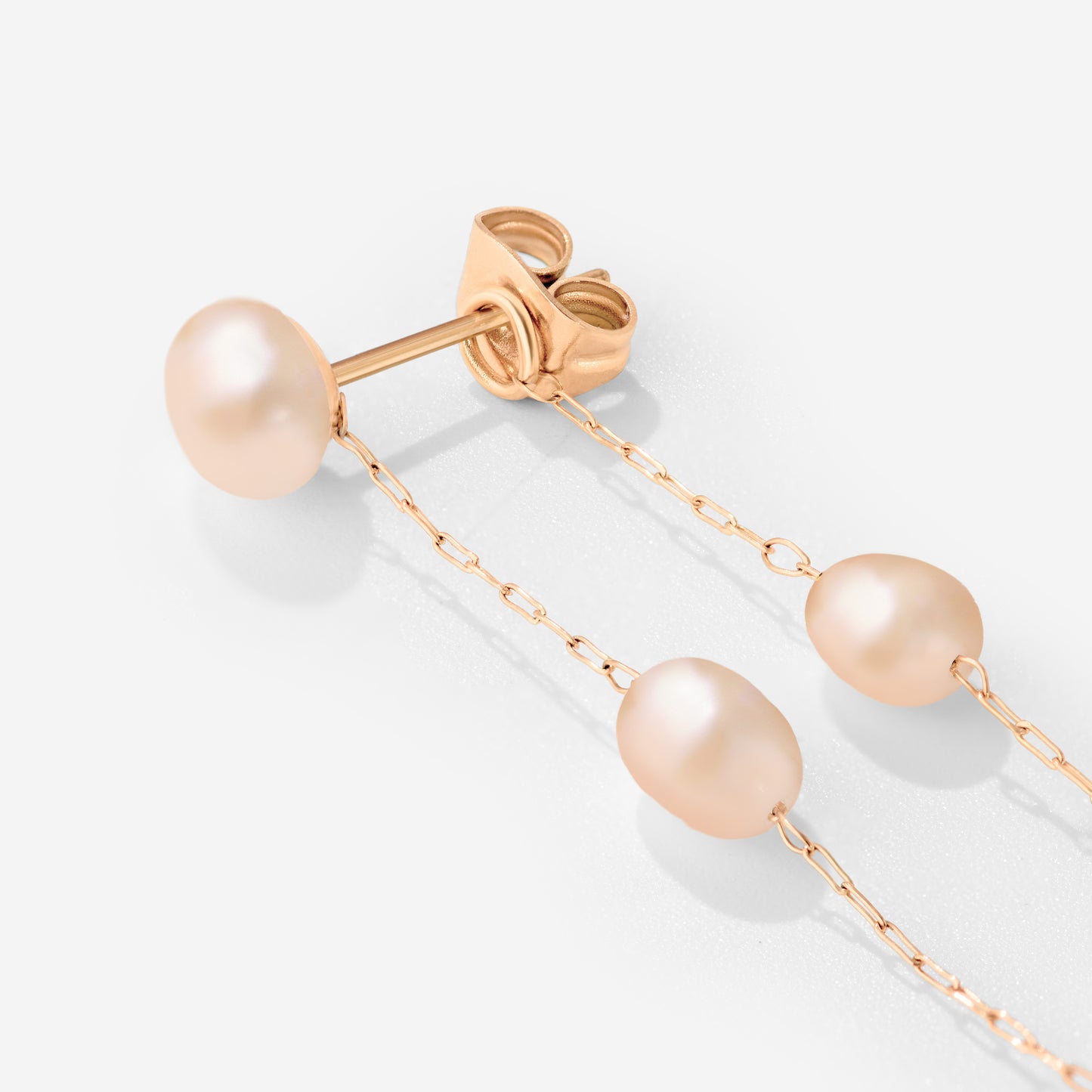 Blush Pearl Fall Earrings Rose Gold