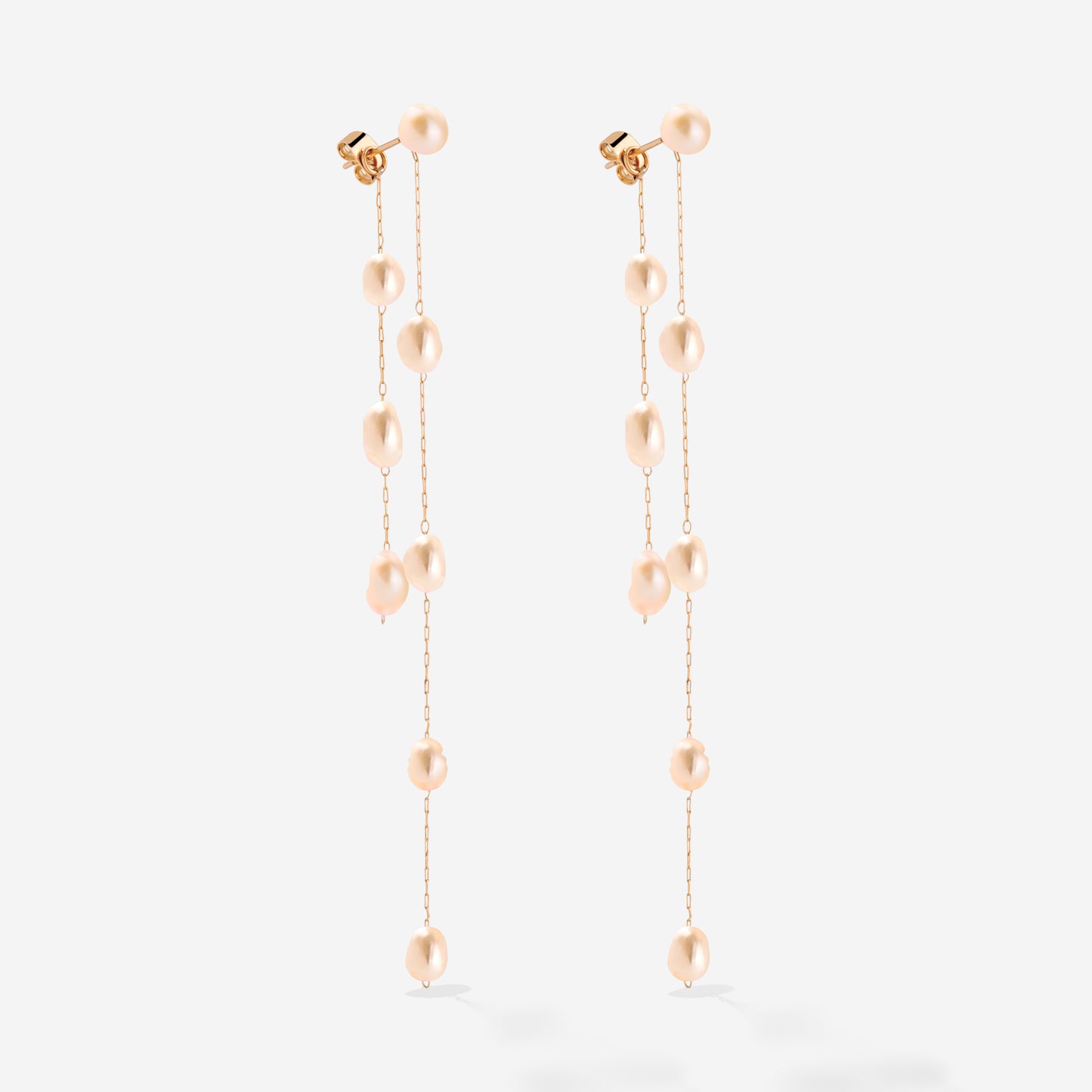 Blush Pearl Fall Earrings Rose Gold