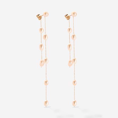 Blush Pearl Fall Earrings Rose Gold