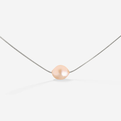 Blush Pearl Choker Silver