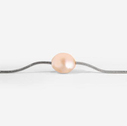 Blush Pearl Choker Silver