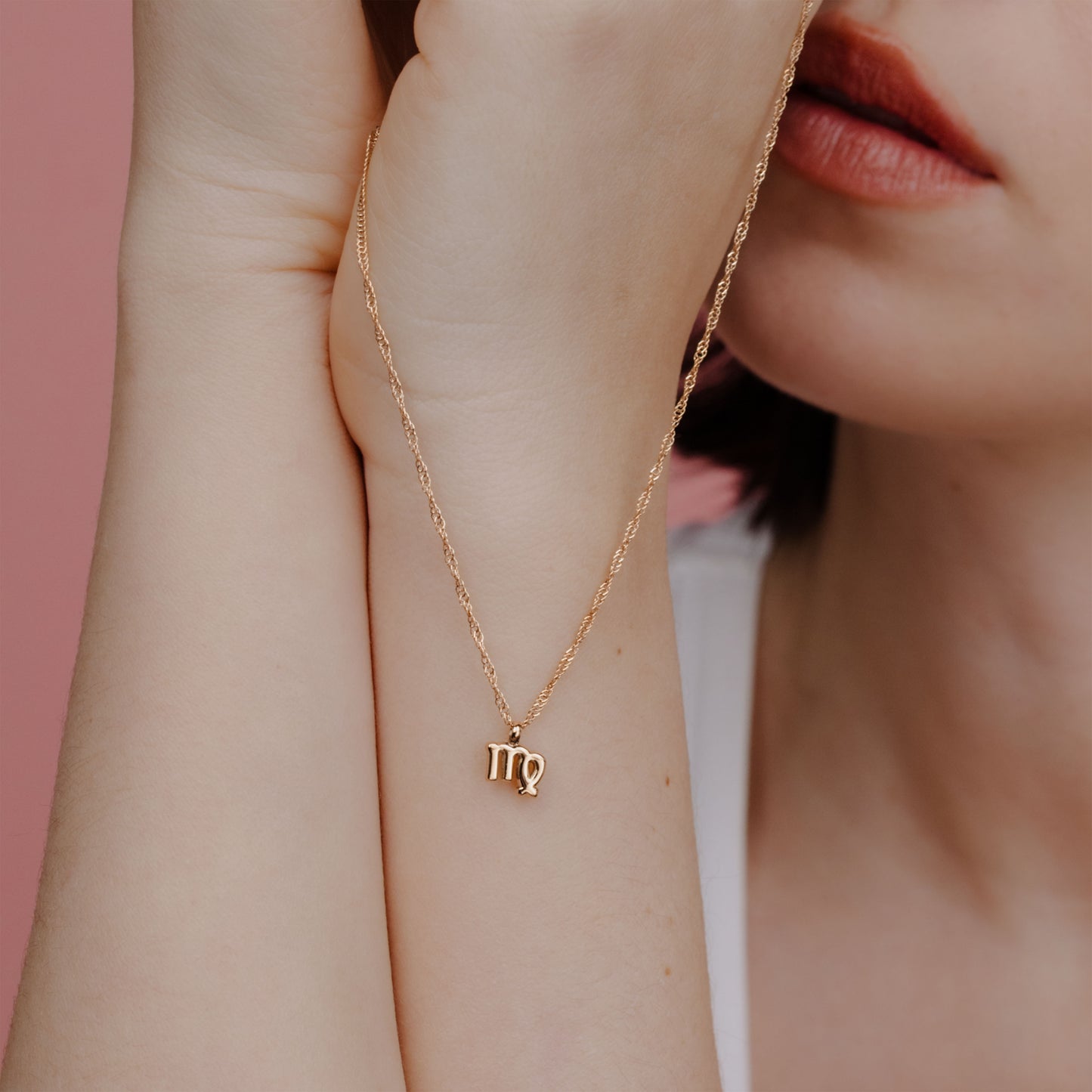 Virgo Bubble Necklace Rose Gold