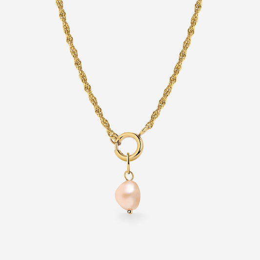 Perla Rosa Rope Chain Necklace Set Gold