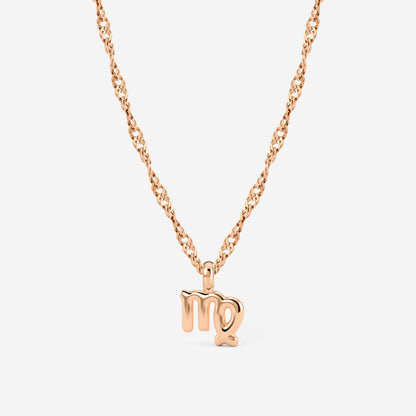 Virgo Bubble Necklace Rose Gold