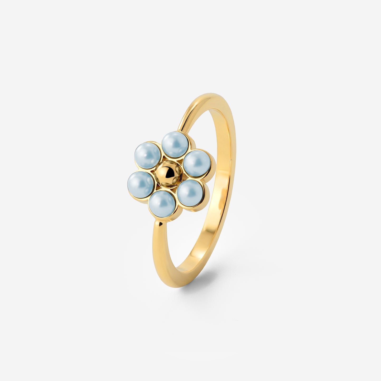 Forever Blue Daisy Ring Gold