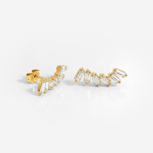 Glam Earclimber Studs Gold