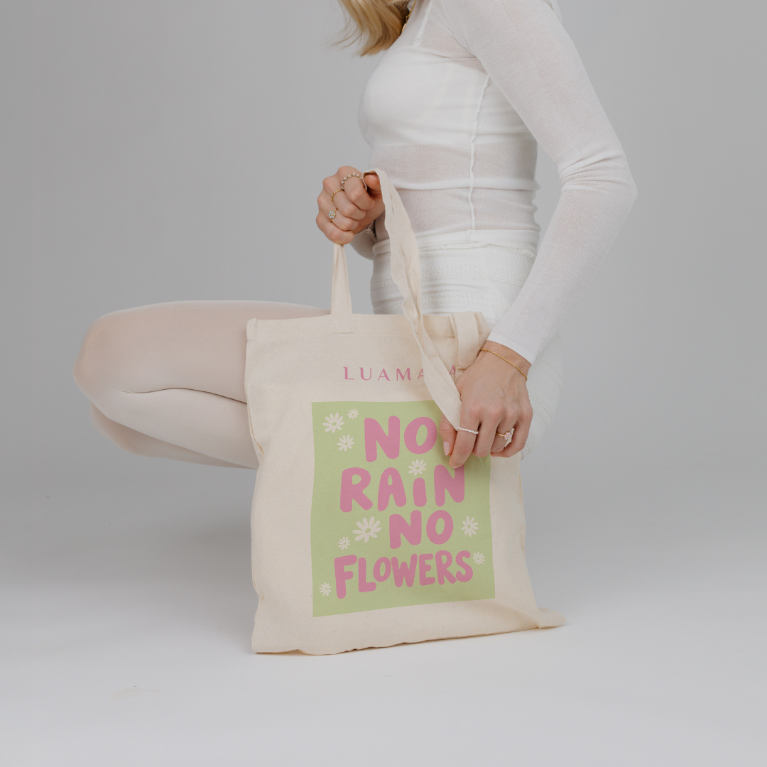 FREE Tote bag no rain no flowers