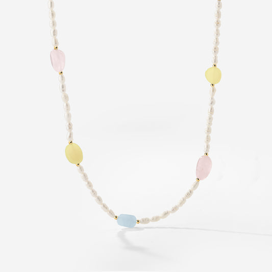 Spring Pastels Necklace Gold