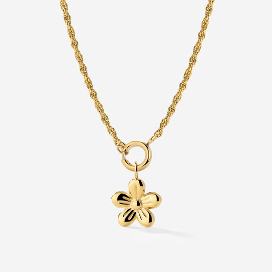 Blossom Rope Chain Necklace Set Gold