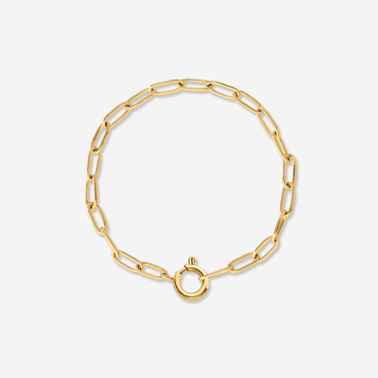 Oval Links Charm Bracelet Gold