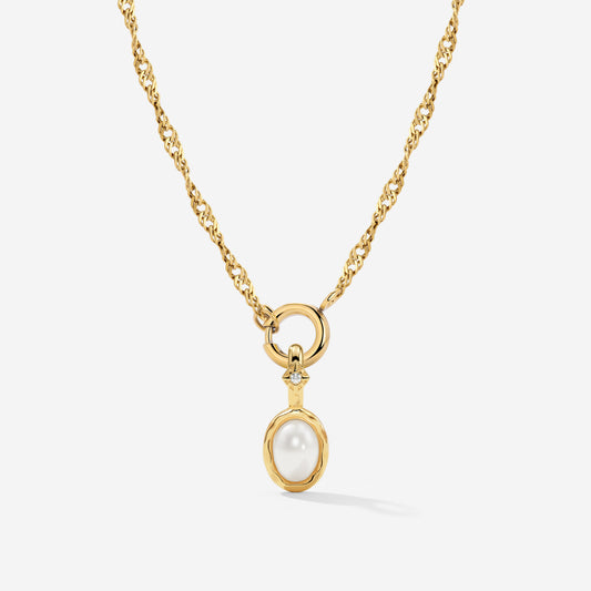 Glazed Singapore Chain Necklace Set Gold