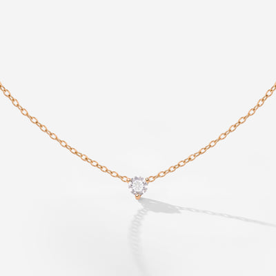 Solitaire Stone Choker Rose Gold