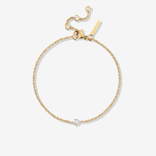 Solitaire Stone Bracelet Gold