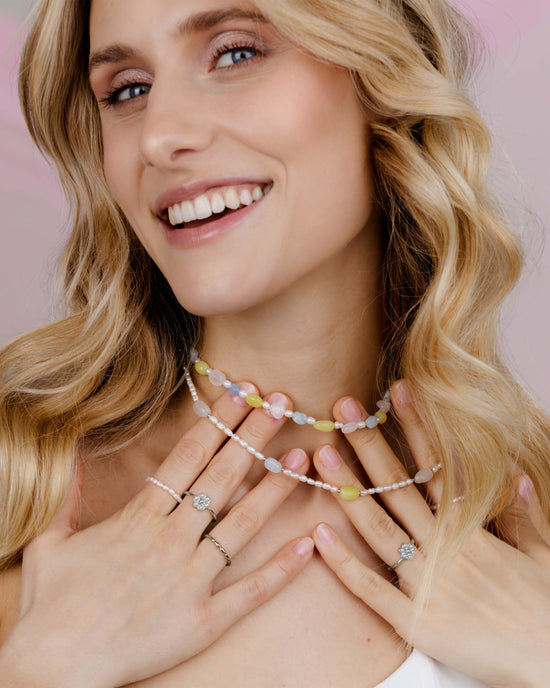 Spring Pastels Necklace Silver