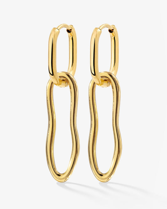 Blending Shapes Oval Hoop Set Baby Gold