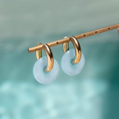 Chunky Into the Blue Donut Hoop Set Medium Silver