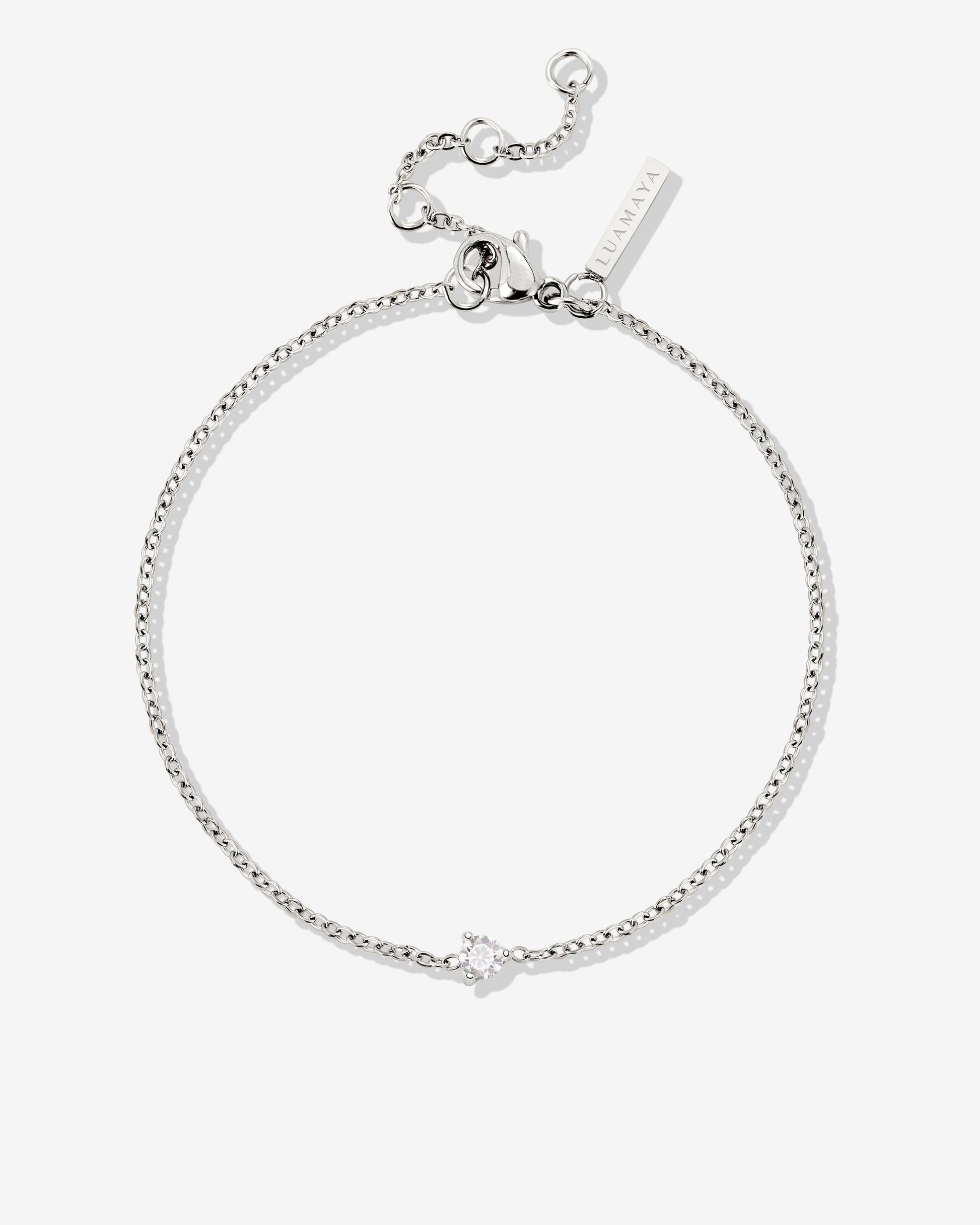 Solitaire Stone Bracelet Silver