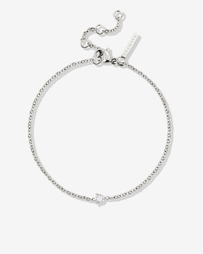 Solitaire Stone Bracelet Silver
