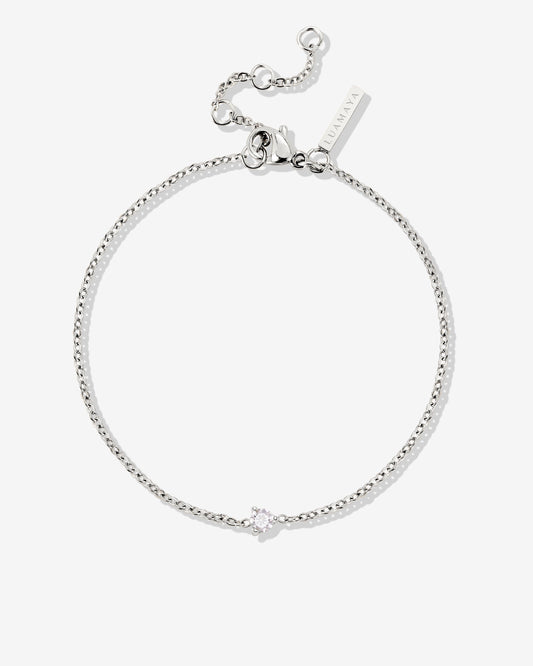 Solitaire Stone Bracelet Silver