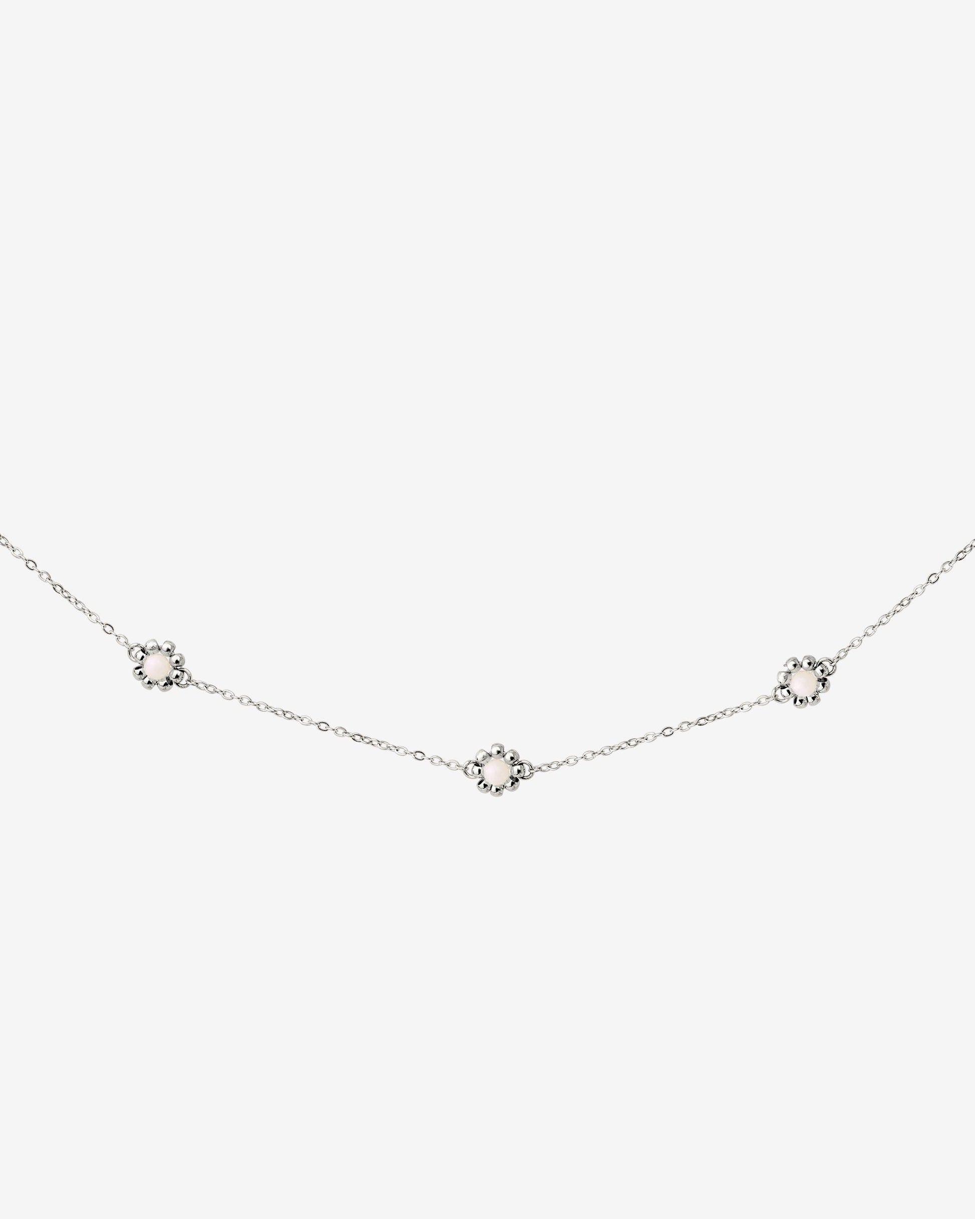 Flower 'n' Beads Necklace Silver
