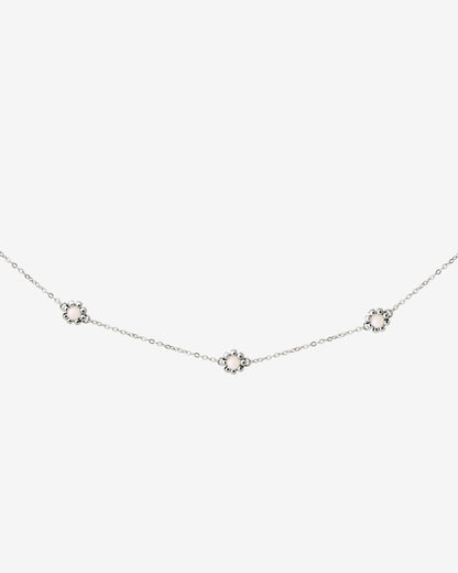 Flower 'n' Beads Necklace Silver