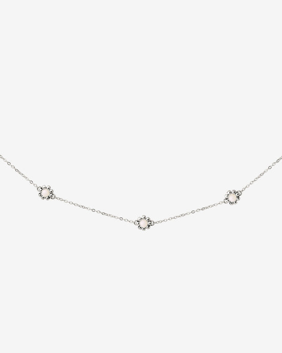 Flower 'n' Beads Necklace Silver