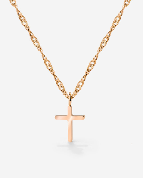Saints Cross Necklace Rose Gold
