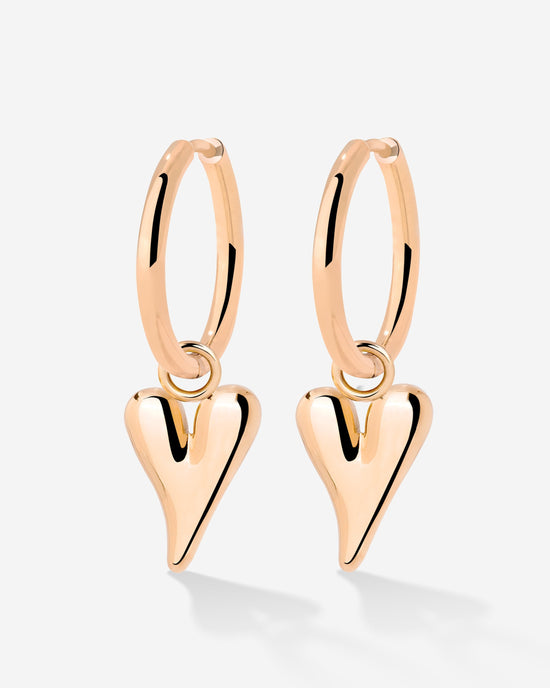 Flowy Heart Hoop Set Medium Rose Gold