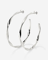 Sahira Hoop Studs Large Silver