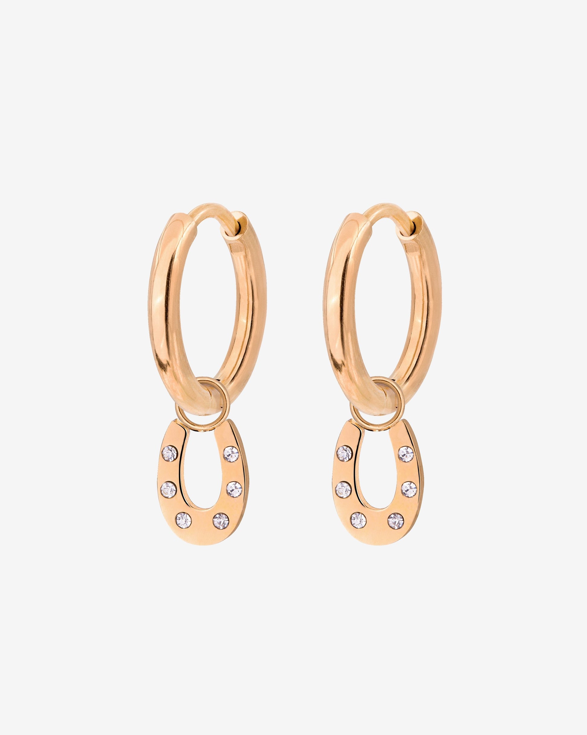 Blinged Horseshoe Hoop Set Small Rose Gold