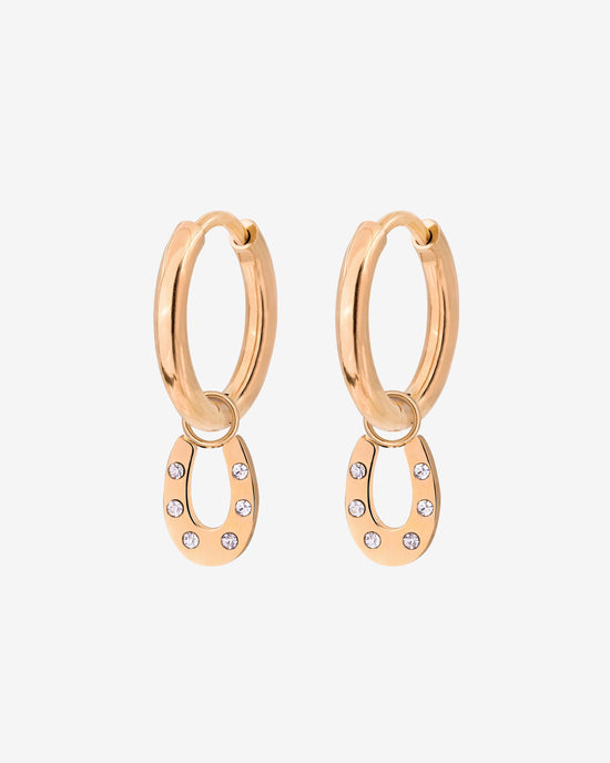 Blinged Horseshoe Hoop Set Small Rose Gold