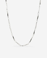 Curved Links Necklace Silver
