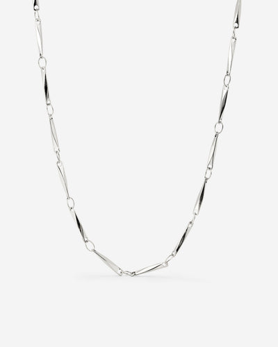 Curved Links Necklace Silver