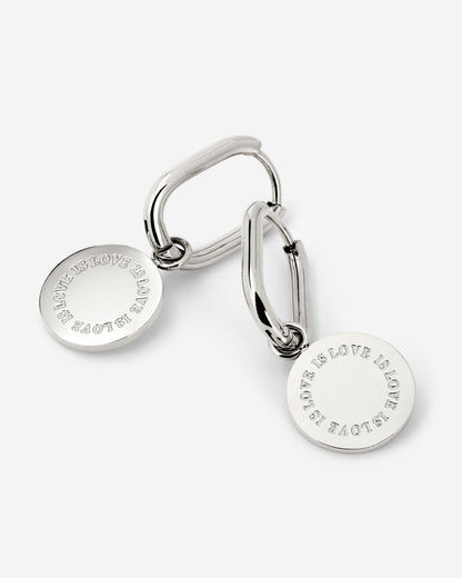 Love is Love Oval Hoop Set Baby Silver