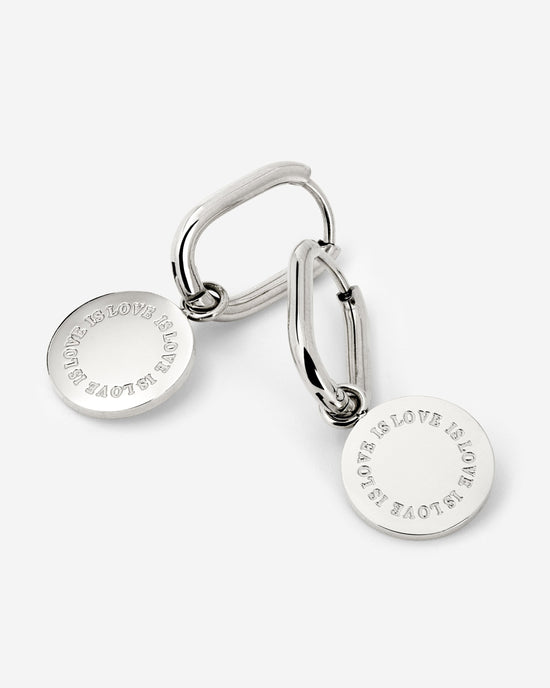Love is Love Oval Hoop Set Baby Silver