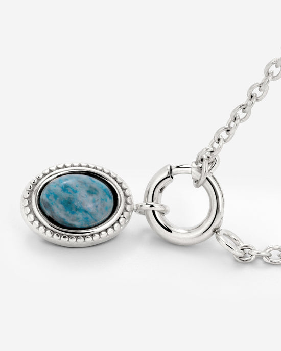 Ocean Agate Classic Chain Necklace Set Silver