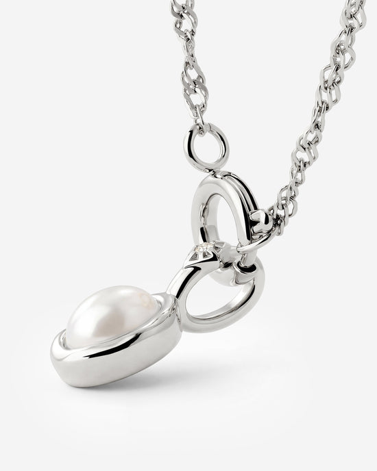 Glazed Singapore Chain Necklace Set Silver