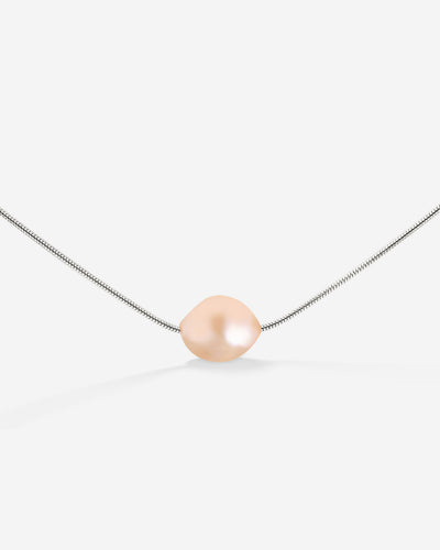Blush Pearl Choker Silver