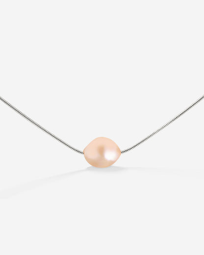 Blush Pearl Choker Silver