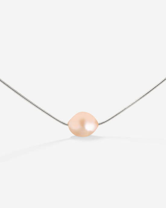 Blush Pearl Choker Silver