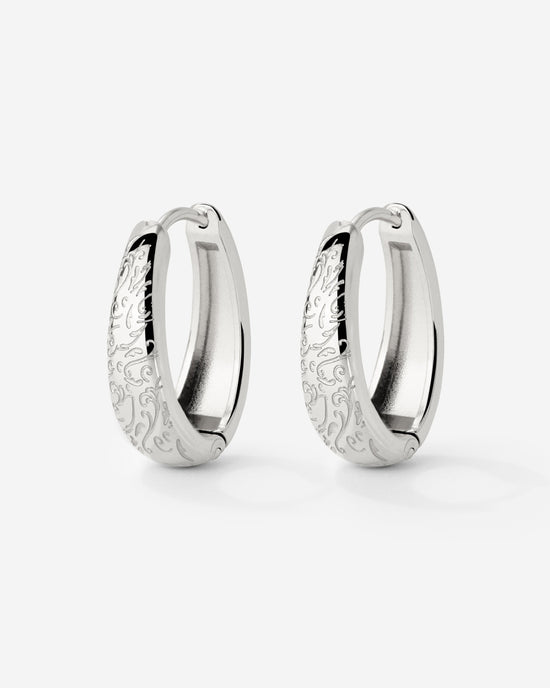 Desert Glow Hoops Silver