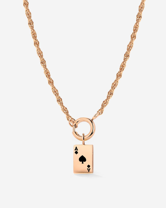 Aced Rope Chain Necklace Set Rose Gold