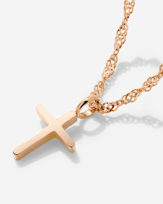 Saints Cross Necklace Rose Gold
