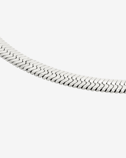 Bold Herringbone Necklace Silver
