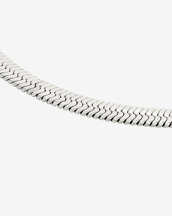 Bold Herringbone Necklace Silver