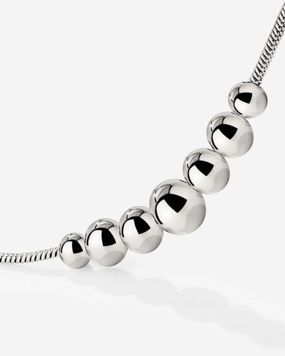 Curvy Beads Choker Silver