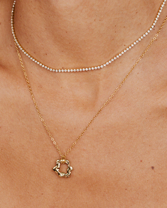 Melting Donut Necklace Gold