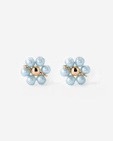 Forever Blue Daisy Studs Rose Gold